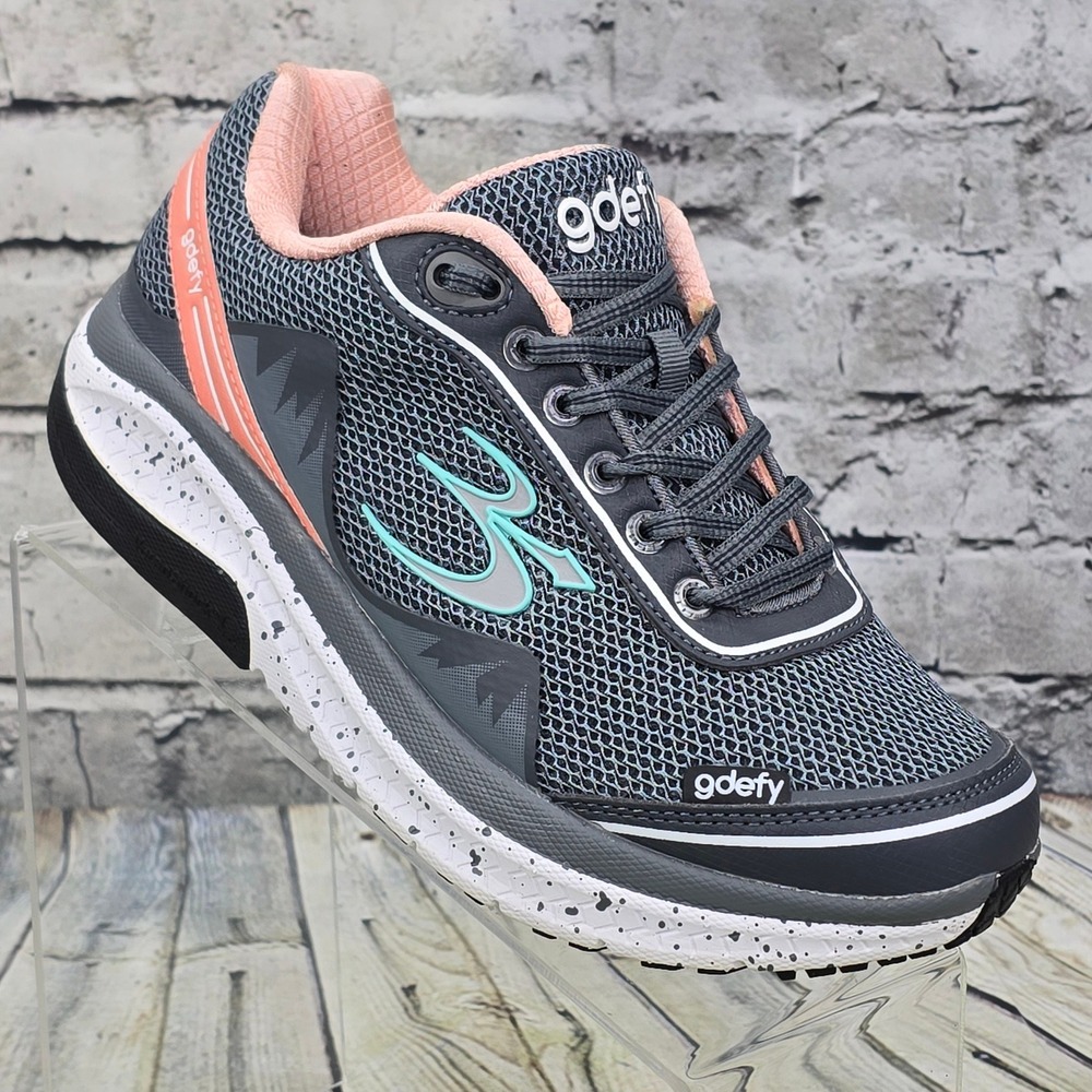 Gravity Defyer G-Defy Womens Size 7 Grey Pink Athletic Walking Shoes TB9024FGP-M